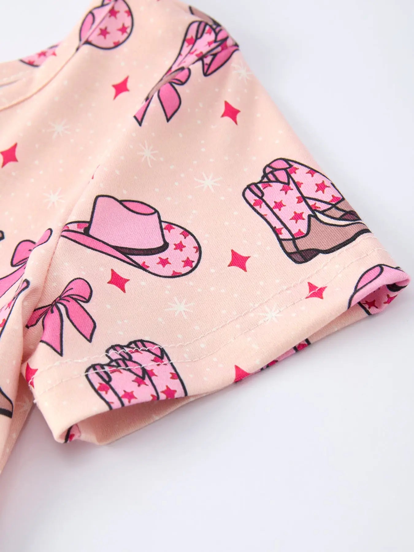 Western Print Girl Short Sleeve Dress