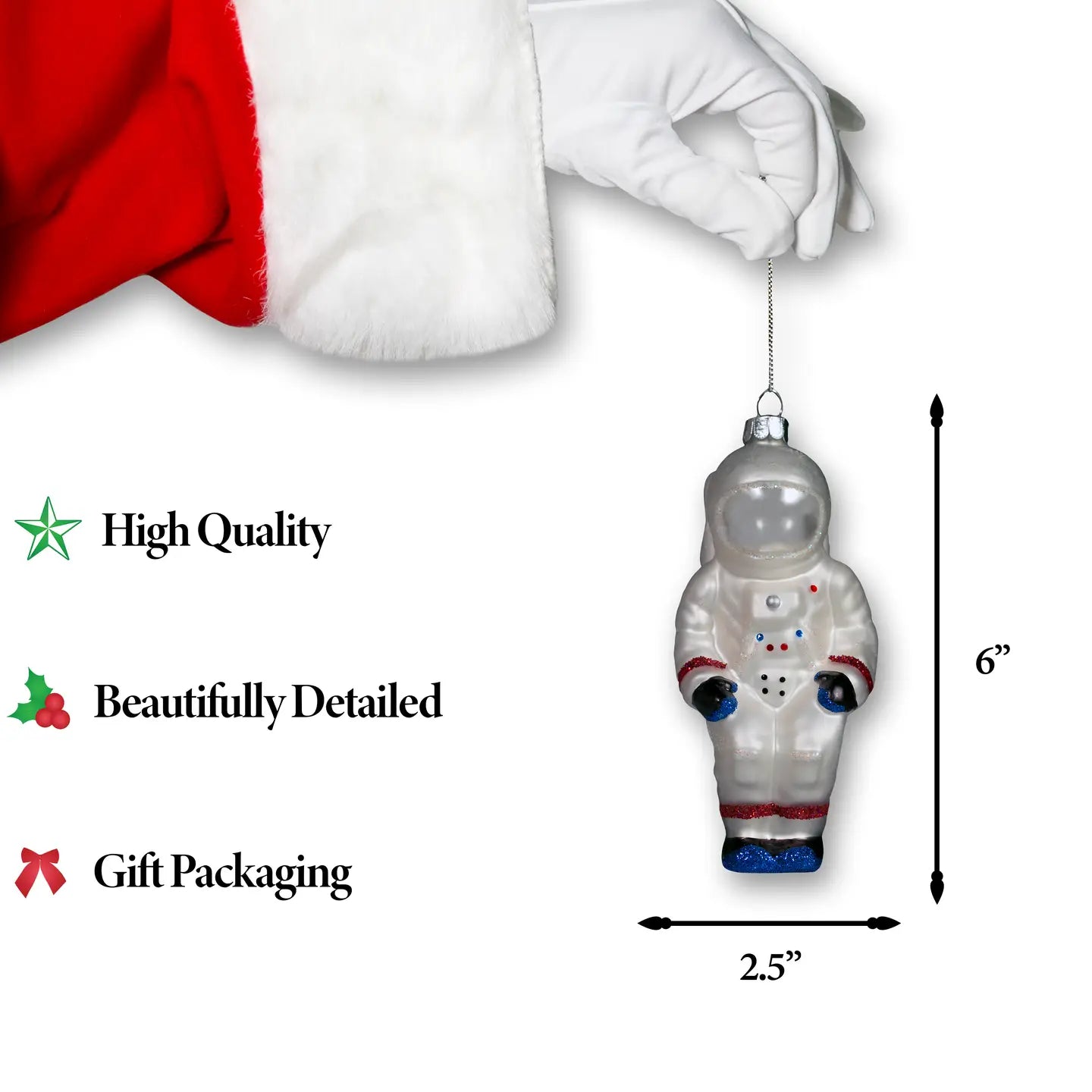 Astronaut Glass Ornament