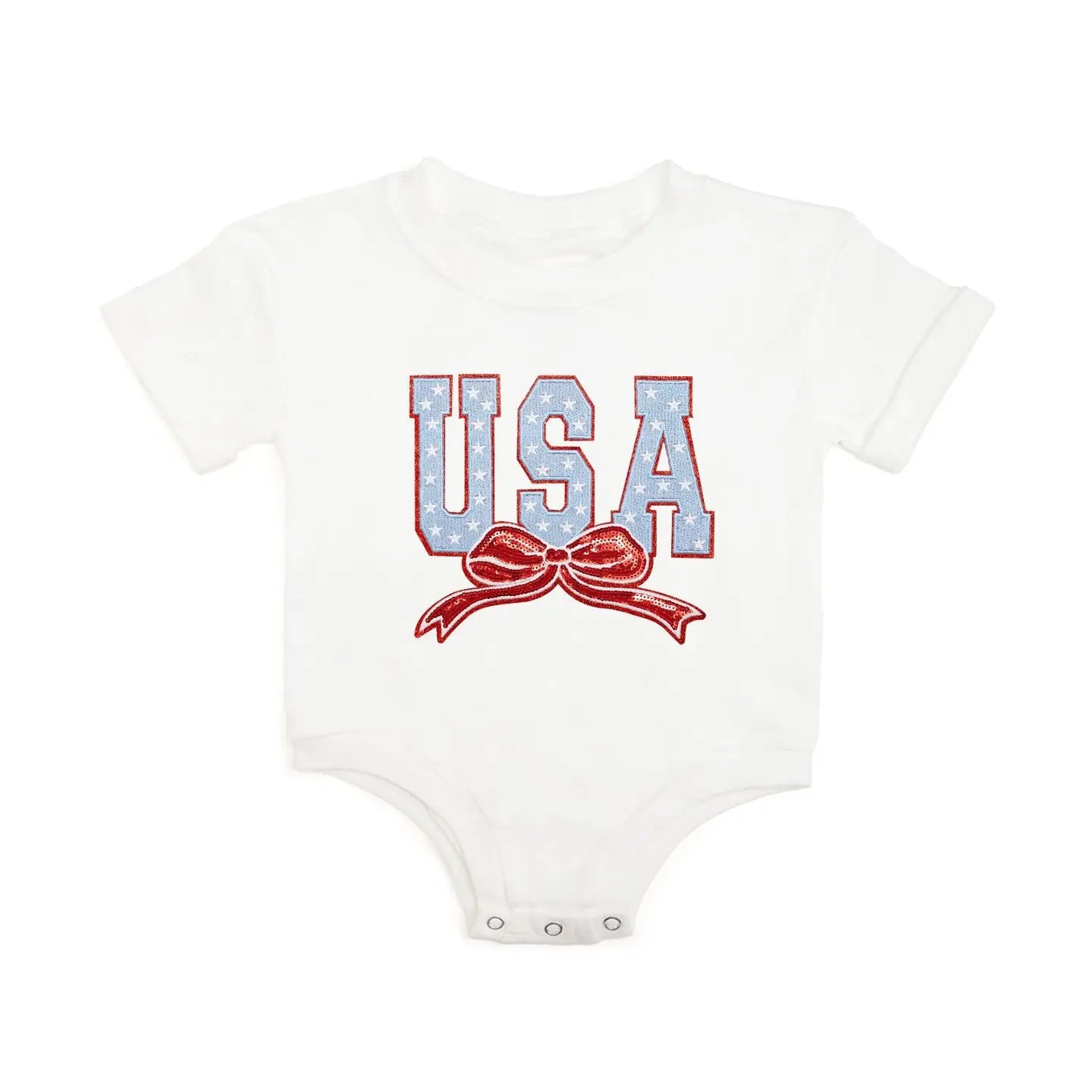 USA Stars & Bow Patch Romper