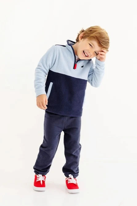 TBBC Hayward Half Zip Fleece Barrington Blue