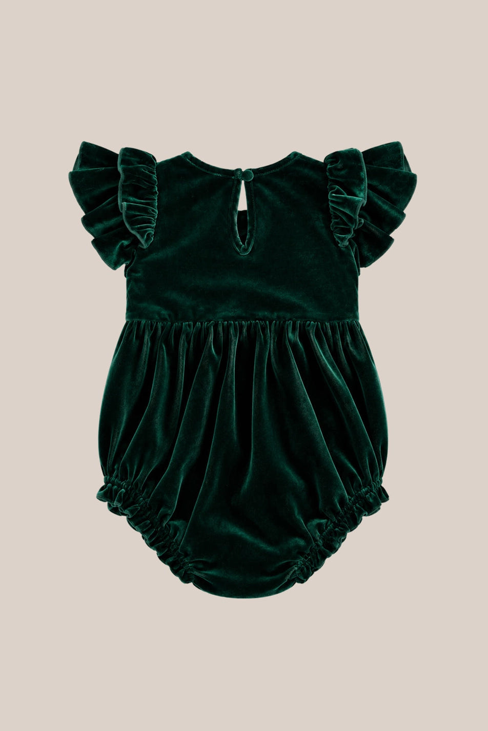 Baby Hattie Romper in Emerald Velvet