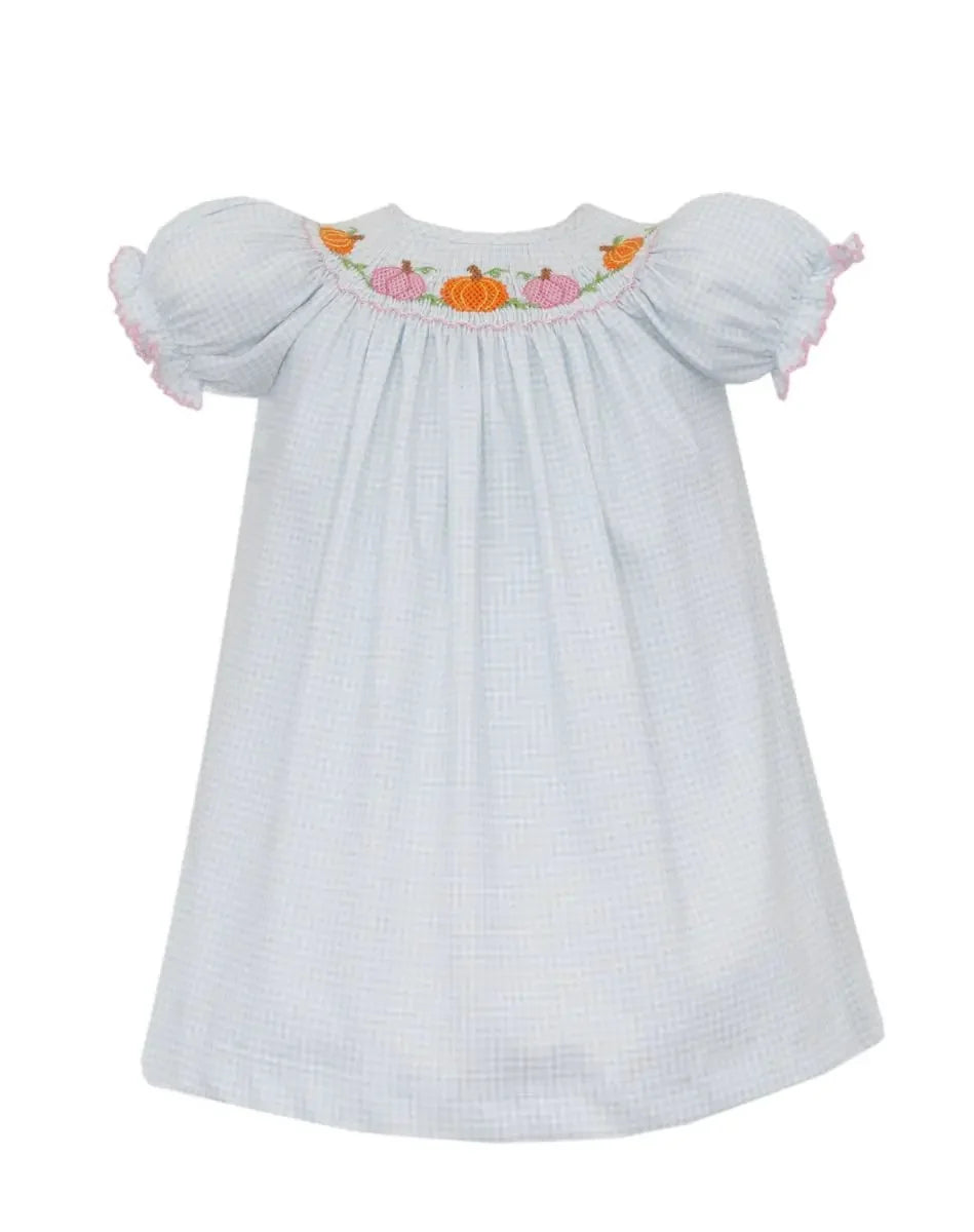 Pumpkin Blue Gingham Knit Dress