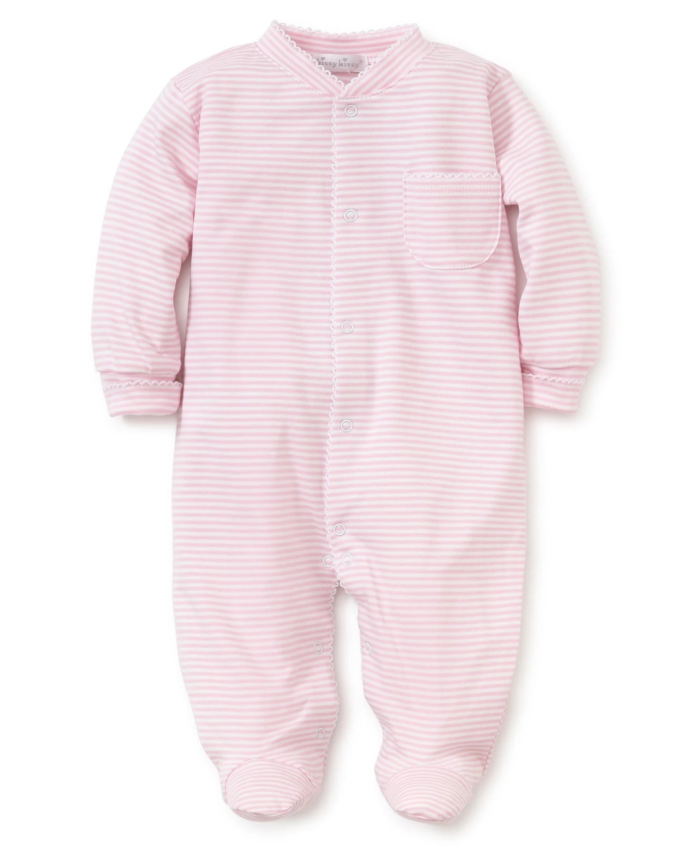 Kissy Pink Stripe Footie