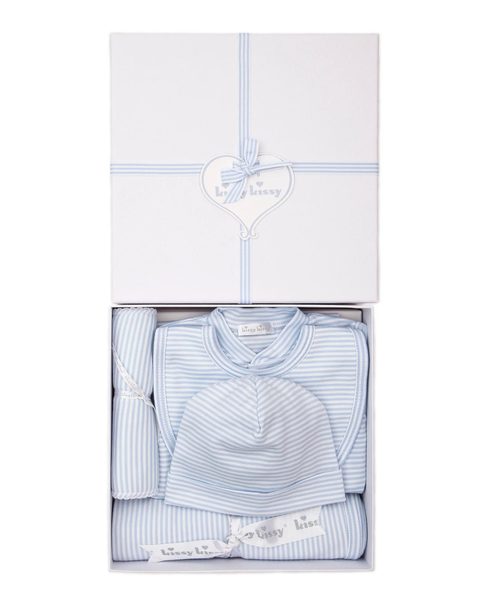 Kissy Lt Blue Striped 5 Piece Gift Set