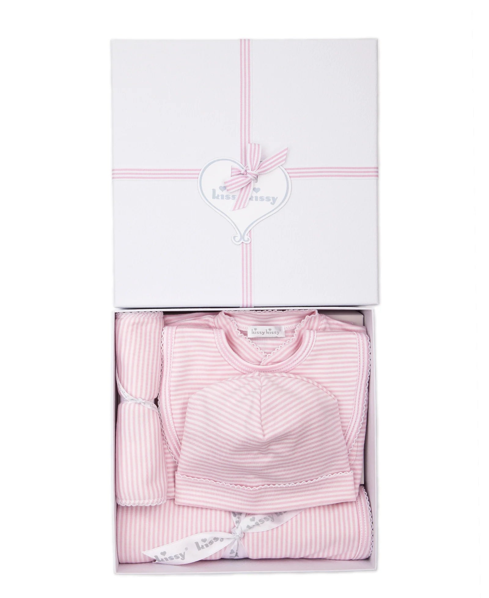 Kissy Pink Striped 5 Piece Gift Set