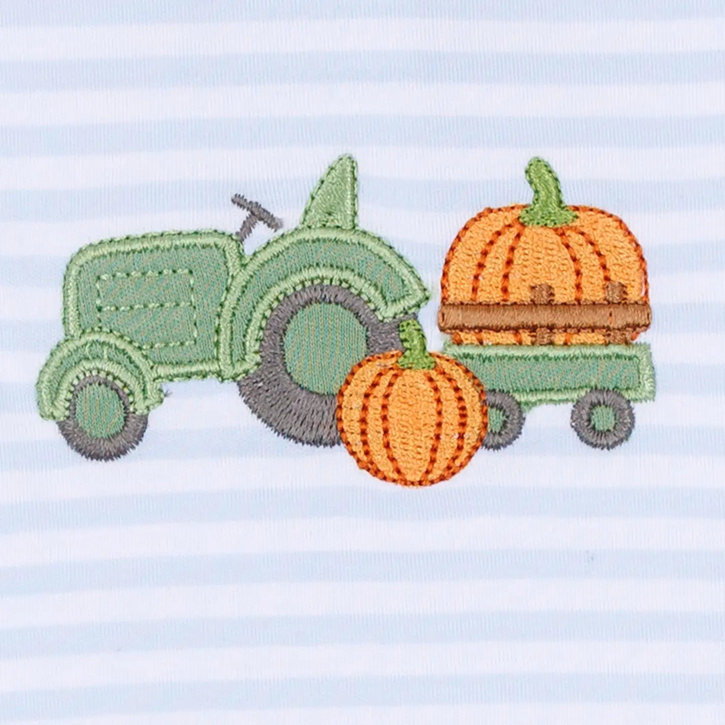 Pumpkin Tractor Applique Bubble
