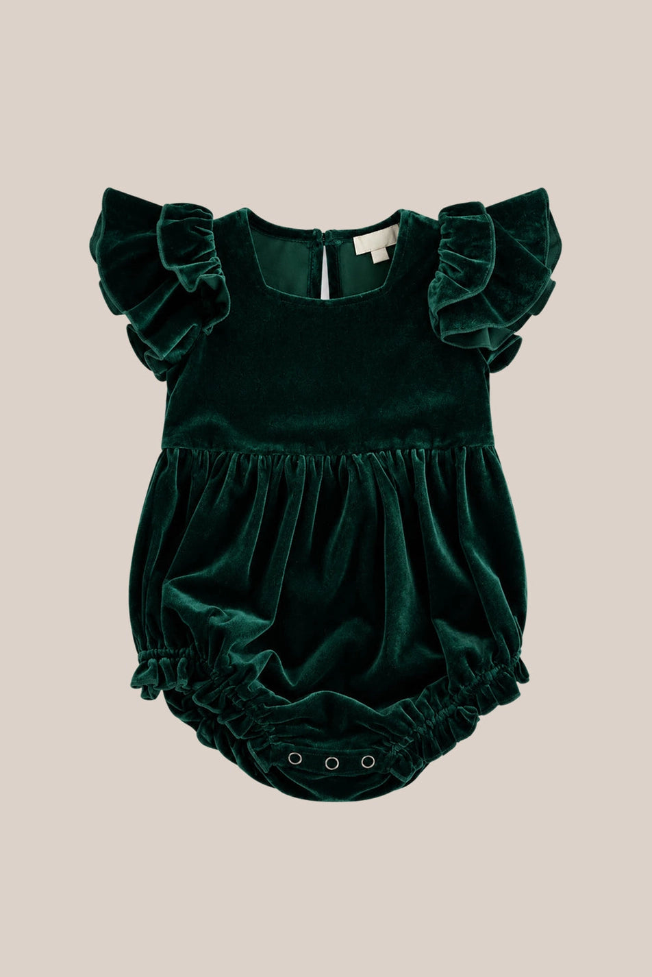 Baby Hattie Romper in Emerald Velvet
