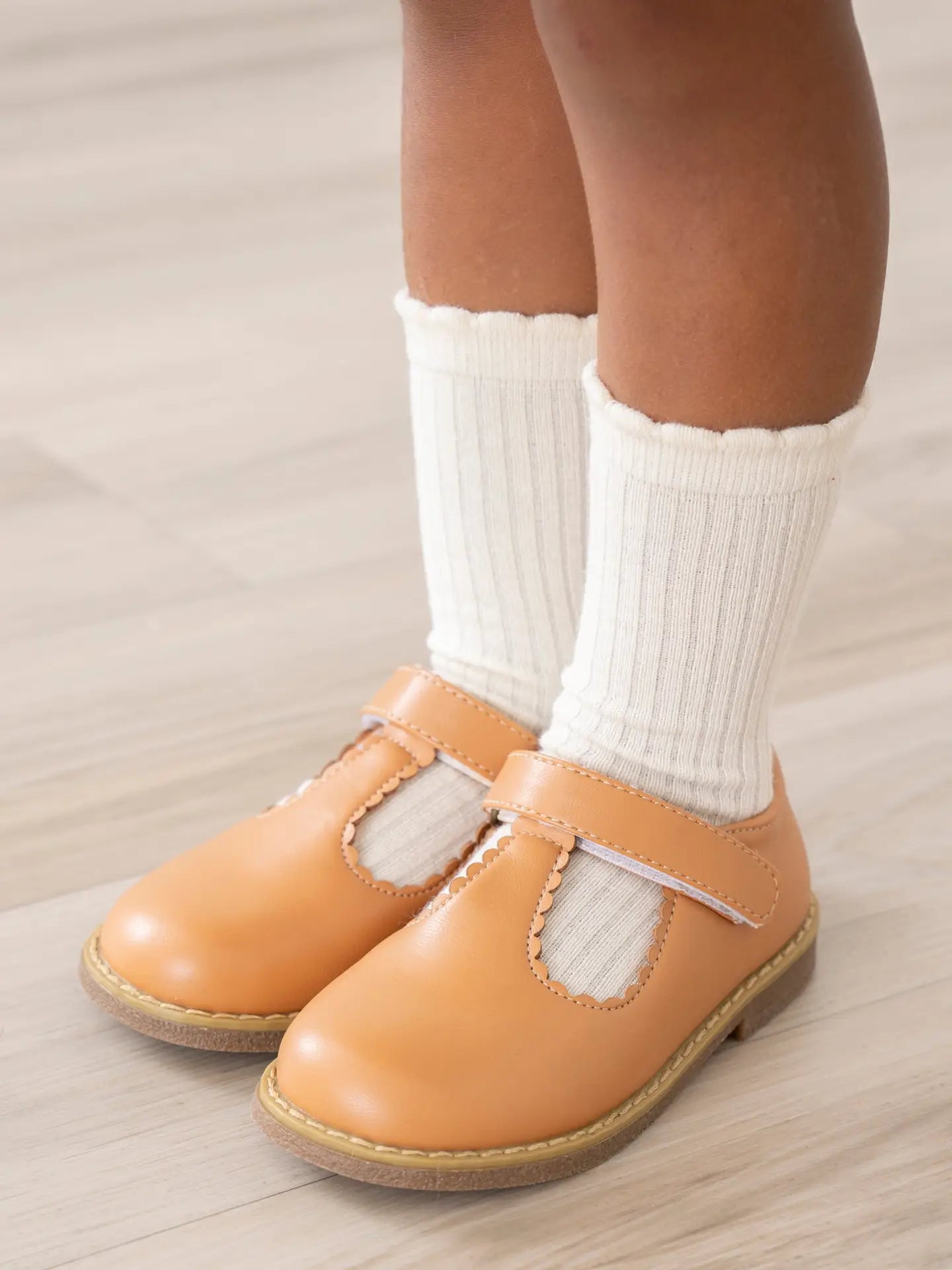 T-Strap Mary Jane Hard Sole Shoes - Hazelnut