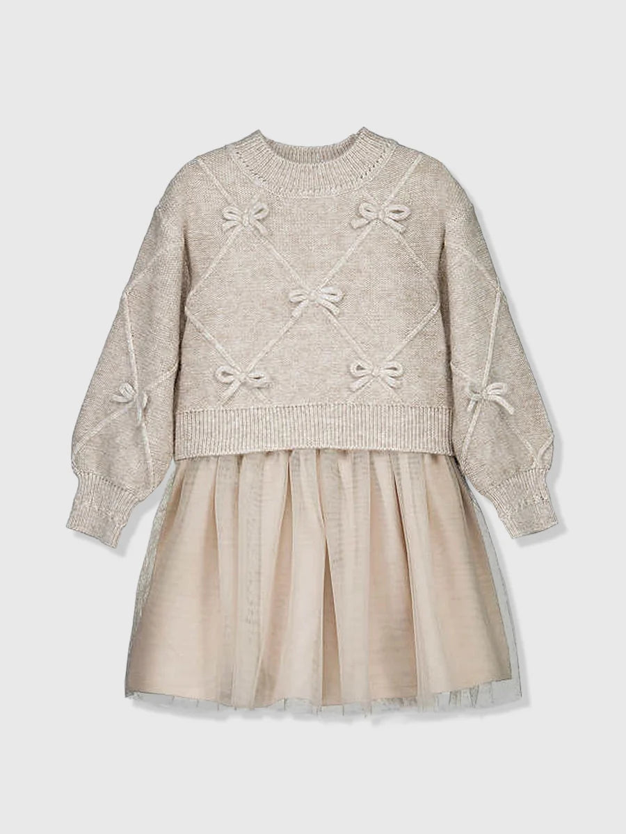Glitter Bow Sweater Dress Set