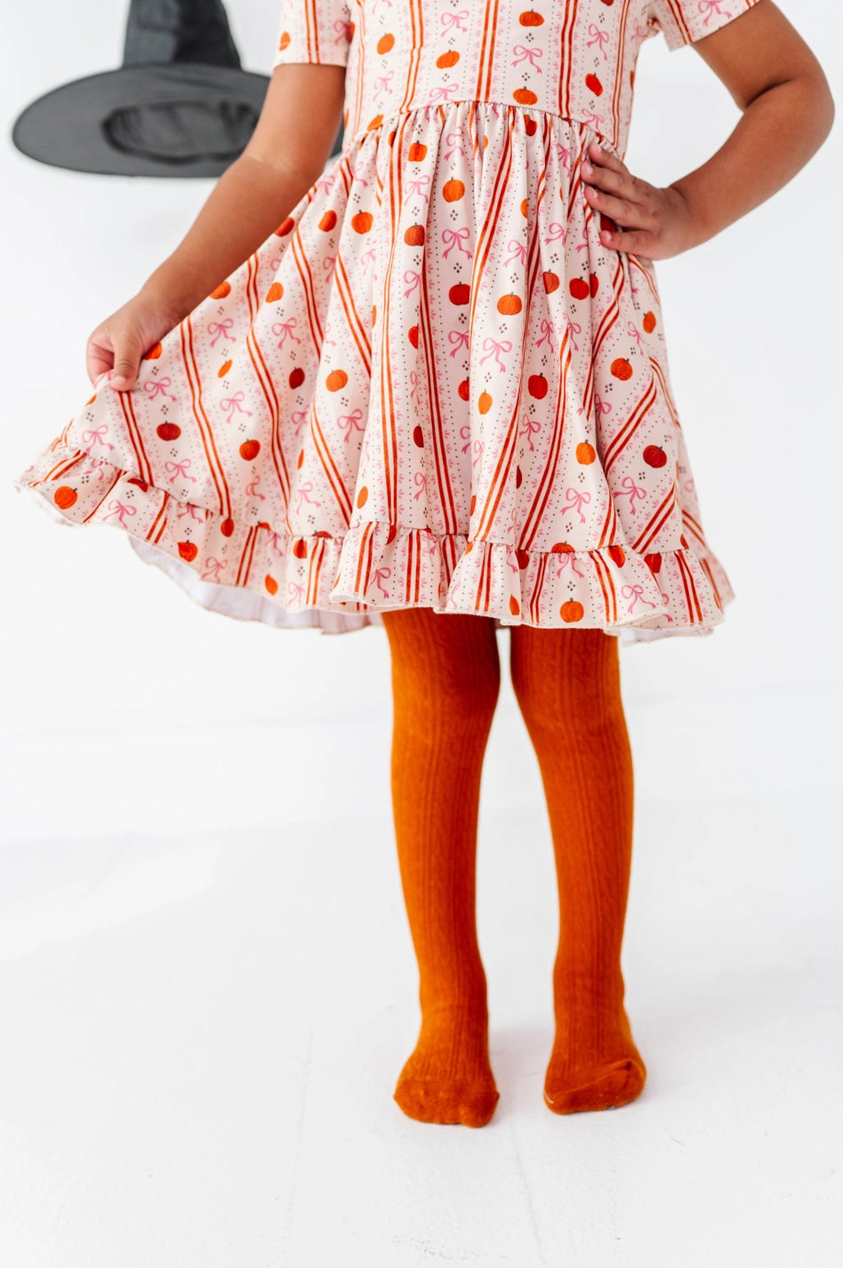 Pumpkin Spice Cable Knit Tights