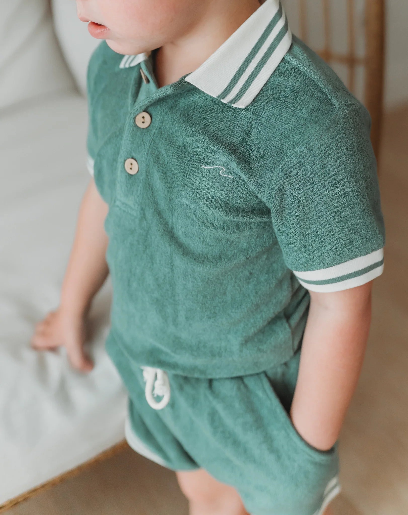 Lanier Bamboo Terry Set - Emerald