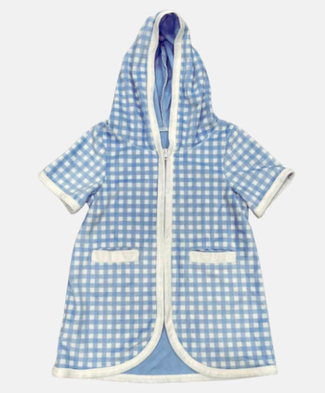 Boys Swim Cover Up - Blue Gingham