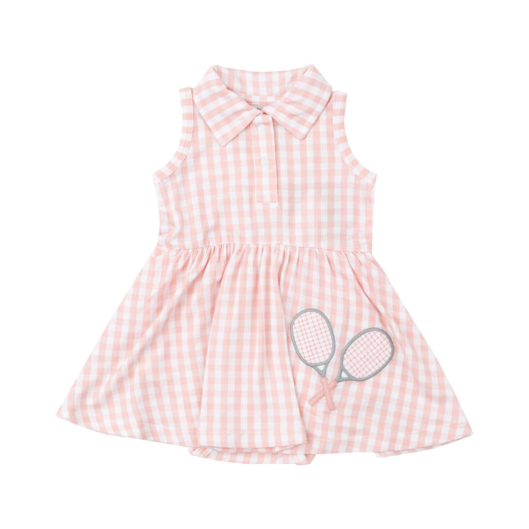 Pink Gingham Tennis Polo Bodysuit Dress