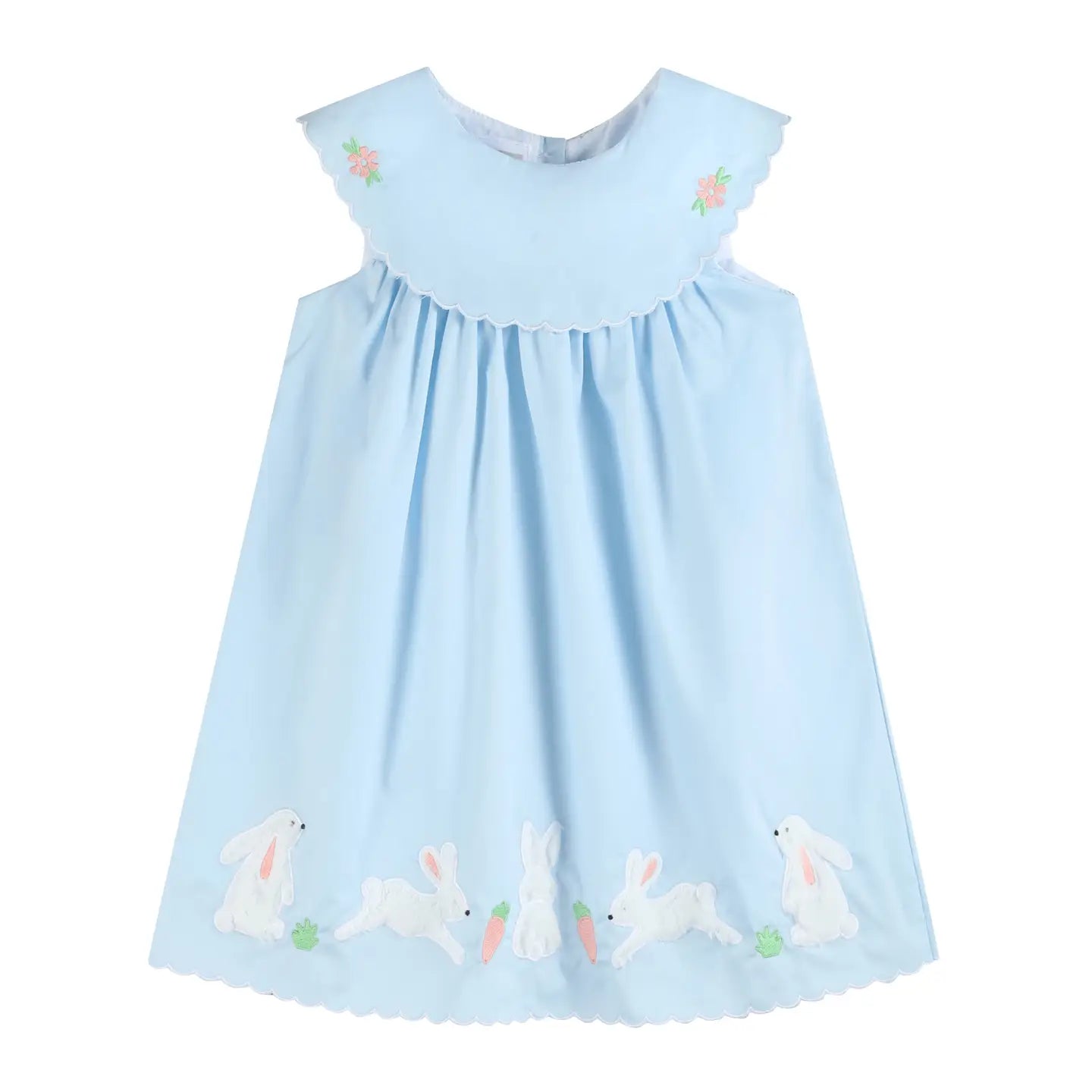 Light Blue Bunny and Flowers Dress