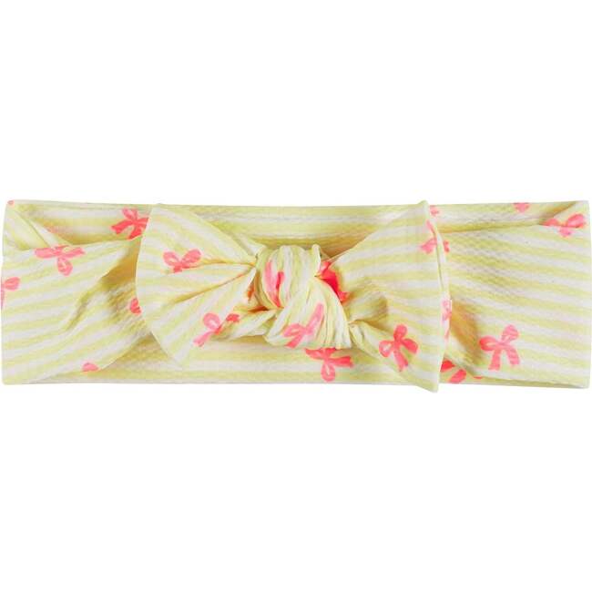 Yellow Stripe Puff Sleeve Tankini with Headband