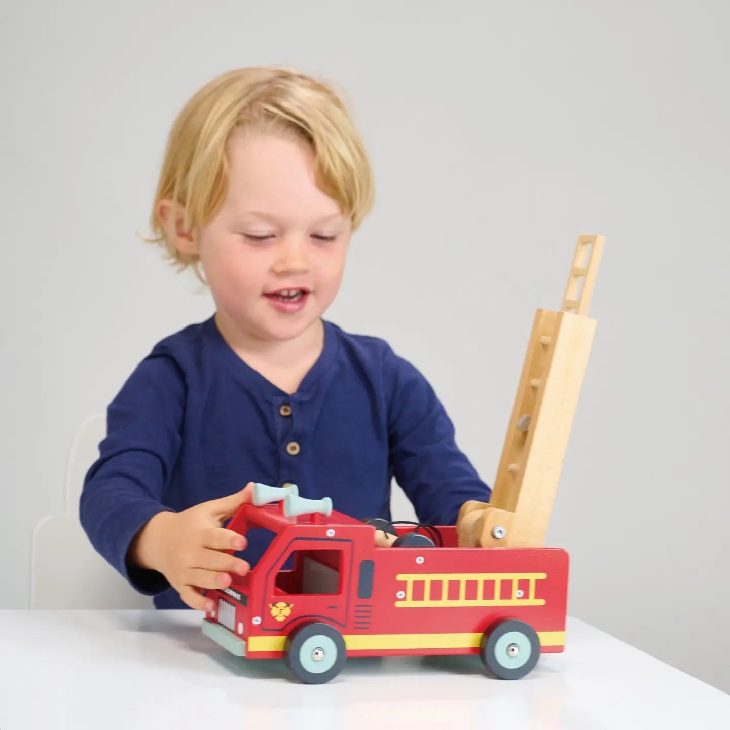 Red Wooden Fire Engine Toy