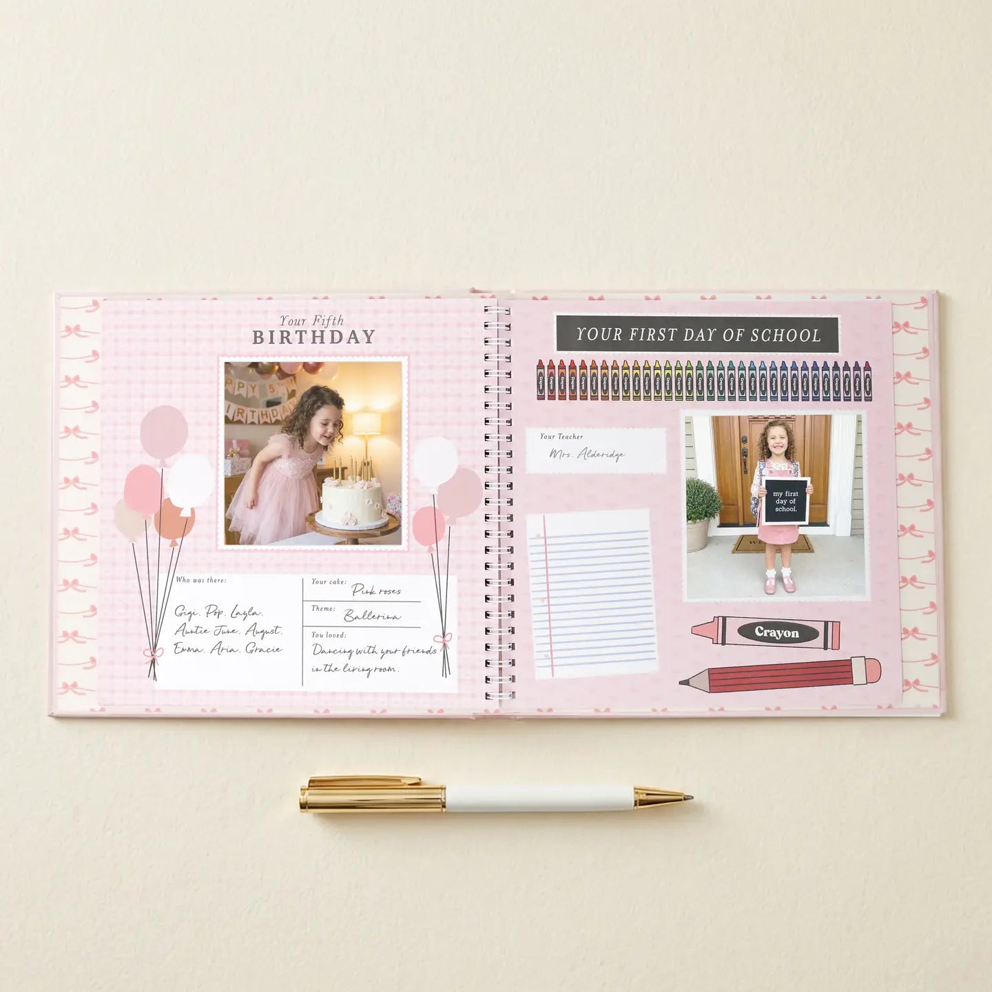 Bowkissed Blush First Year Baby Memory Book