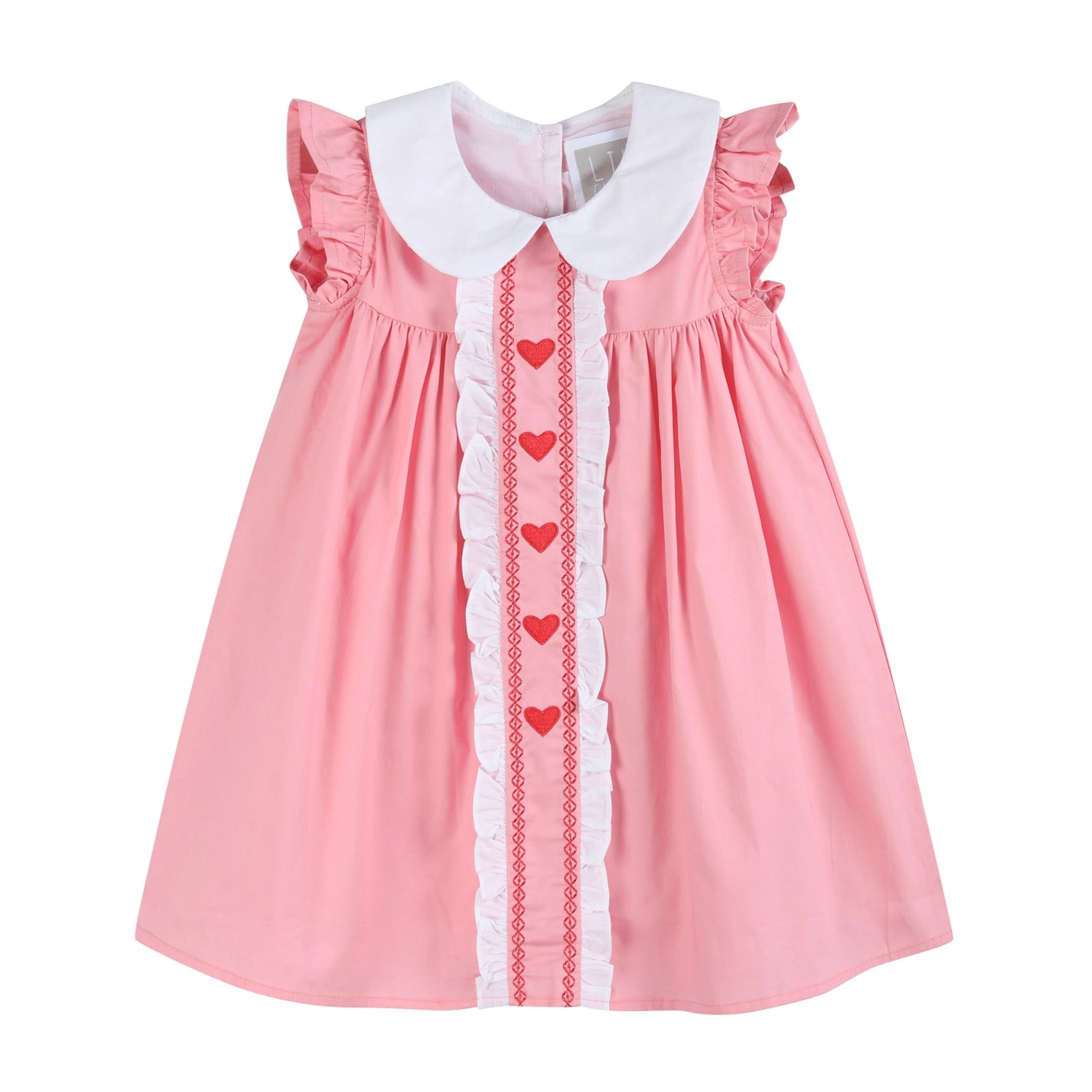 Pink and Red Heart Valentine's Ruffle Dress