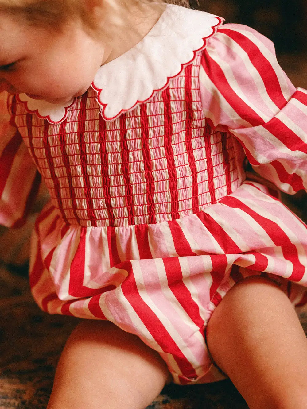 Baby Hawthorn Romper in Candy Cane Stripe