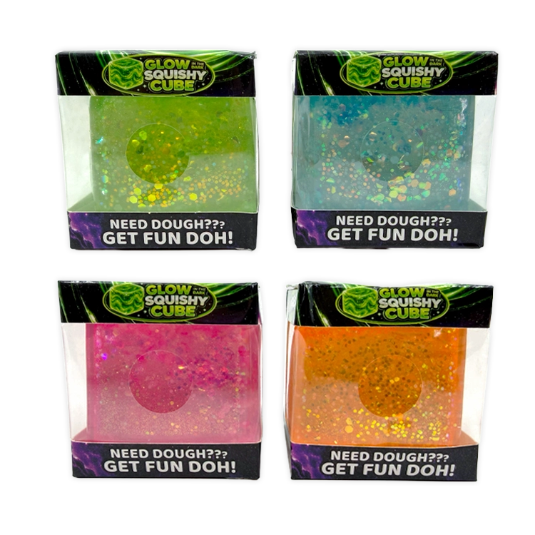 Fun Doh Glow in the Dark Squishy Sparkle Cube