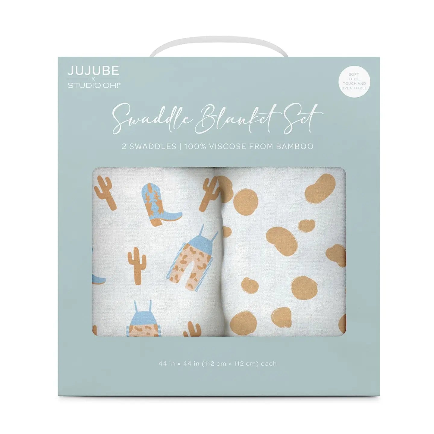Swaddle Blanket Set Howdy Partner Blue