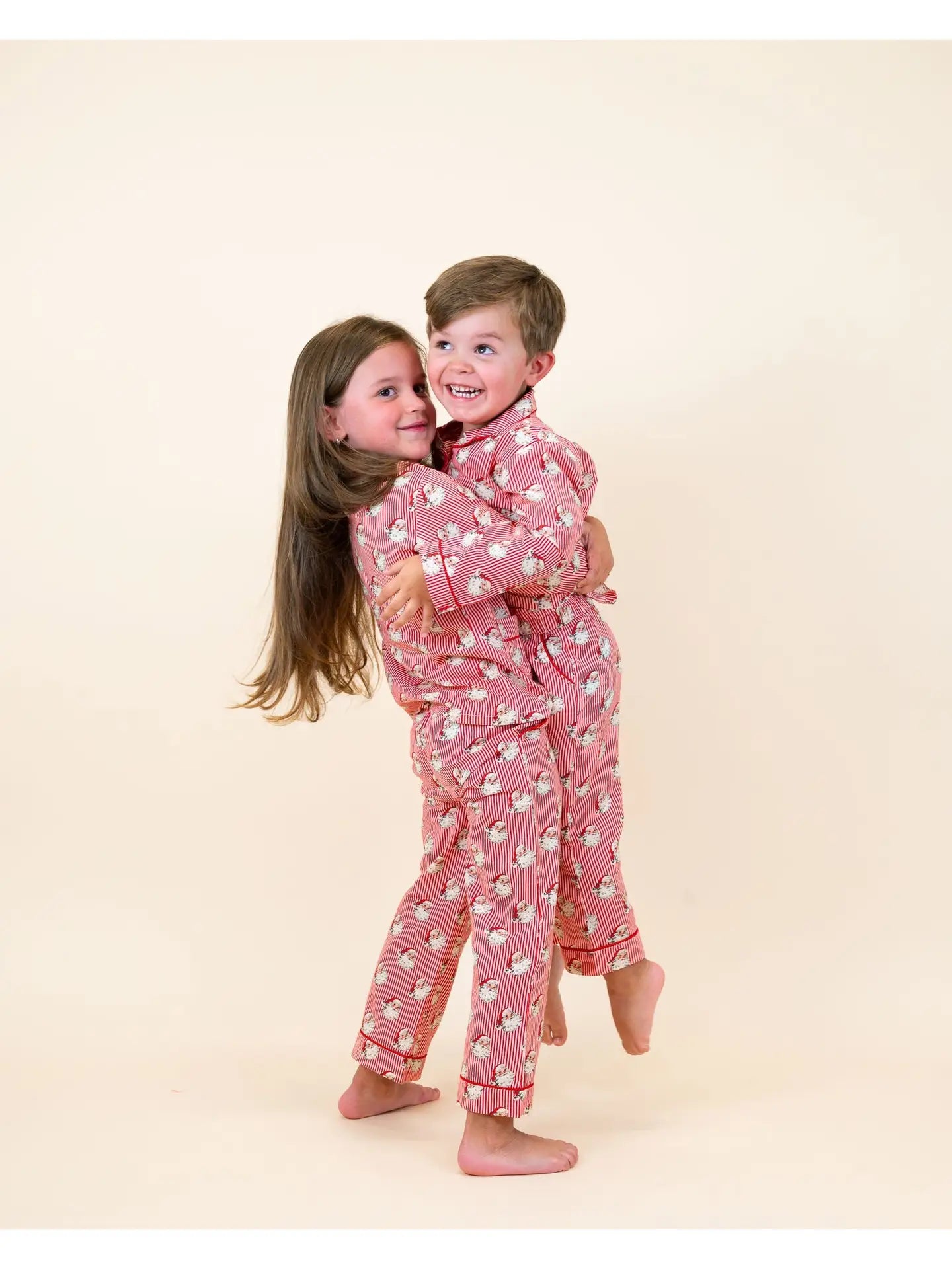 Red Striped Vintage Santa Pajama Set