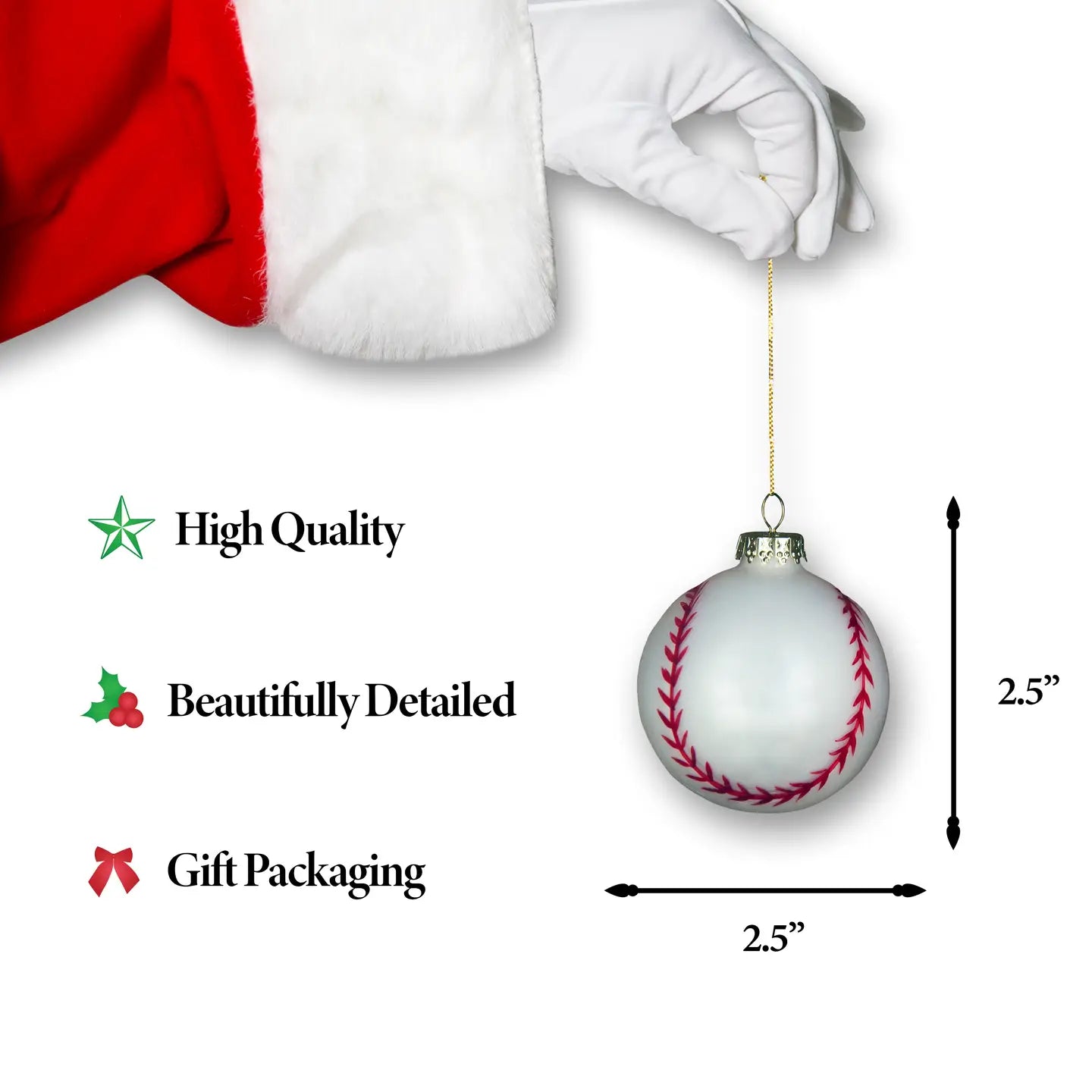 Baseball Glass Ornament