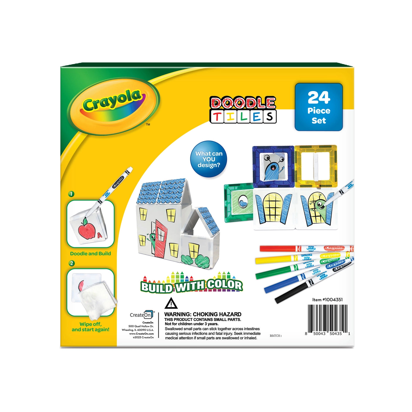 Crayola Doodle Tiles Magnetic Tiles 24-Piece Set