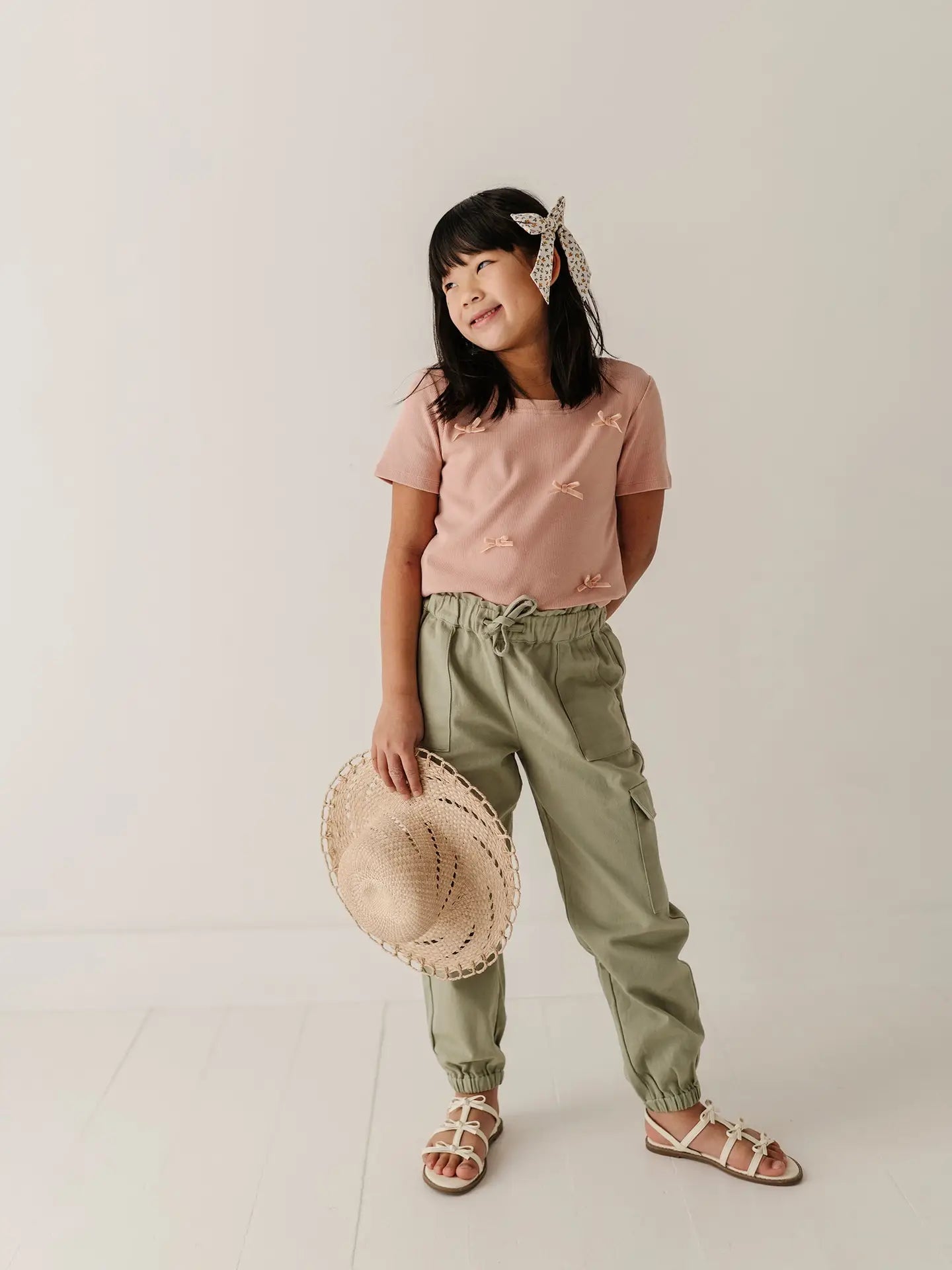 Rose Cloud Bows Ribbed Tee