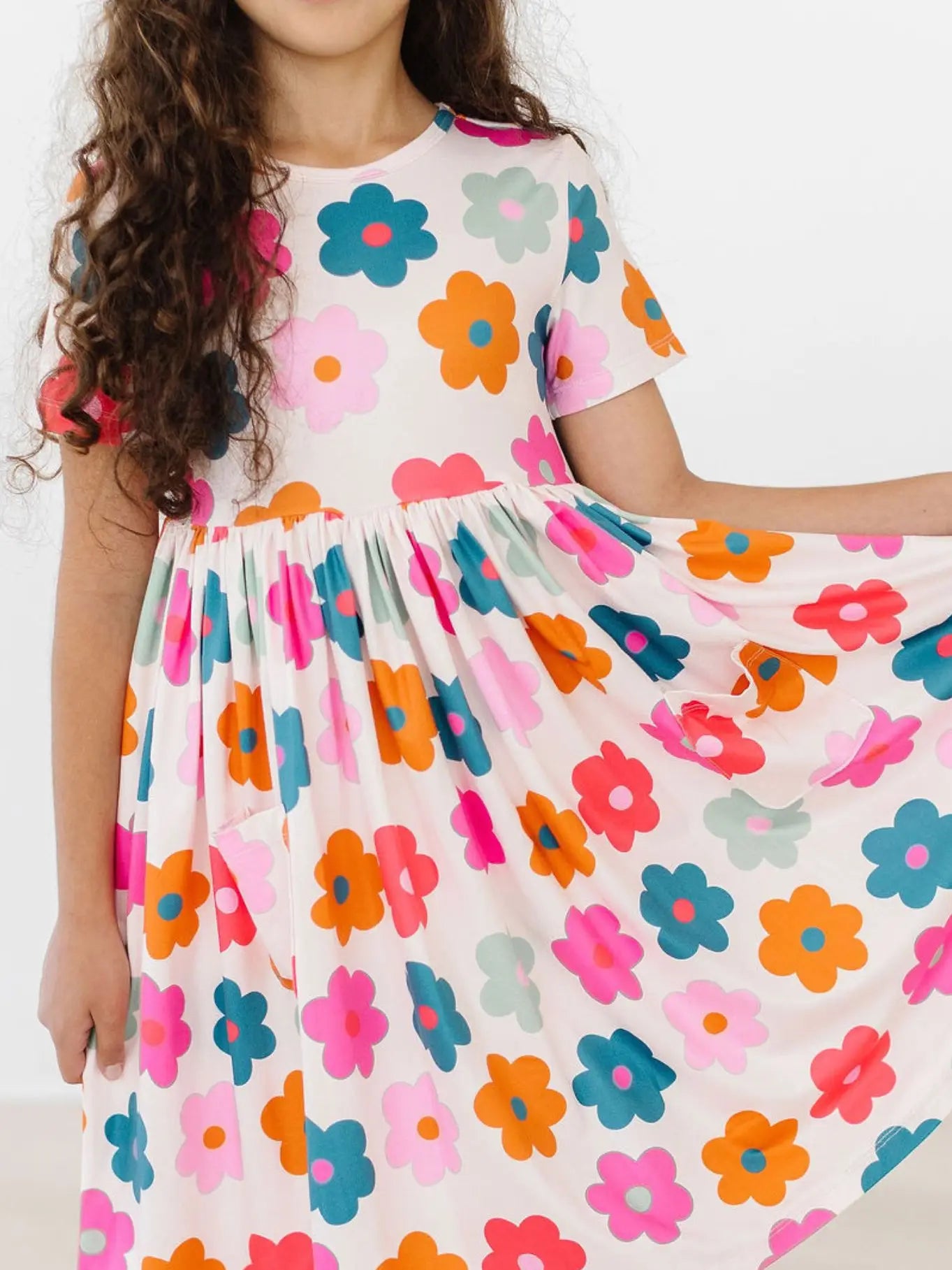 Retro Floral S/S Pocket Twirl Dress