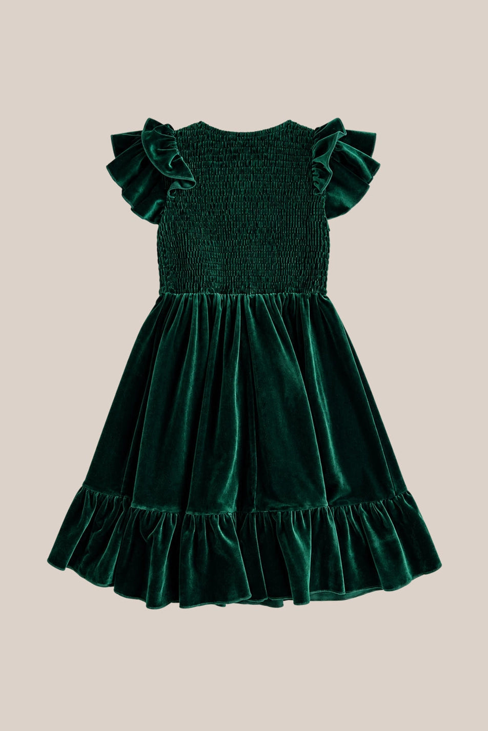 Mini Hattie Dress in Emerald Velvet