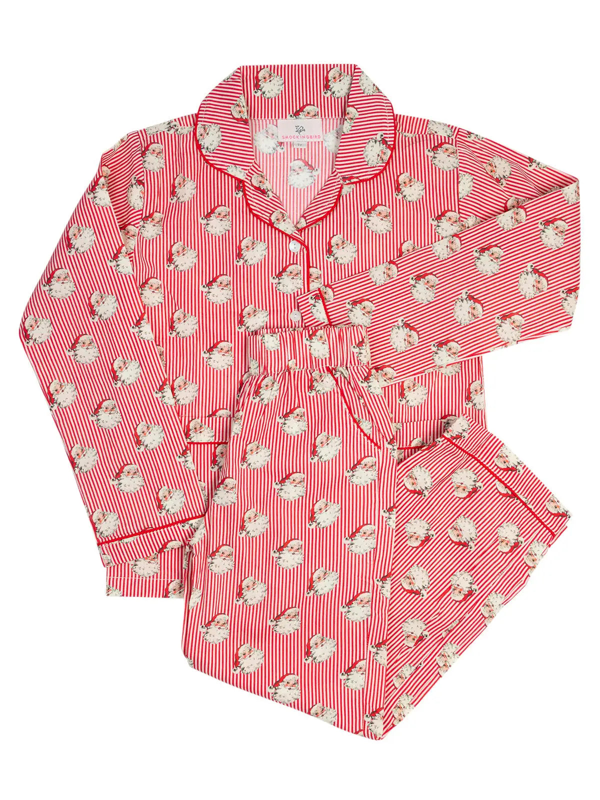 Red Striped Vintage Santa Pajama Set