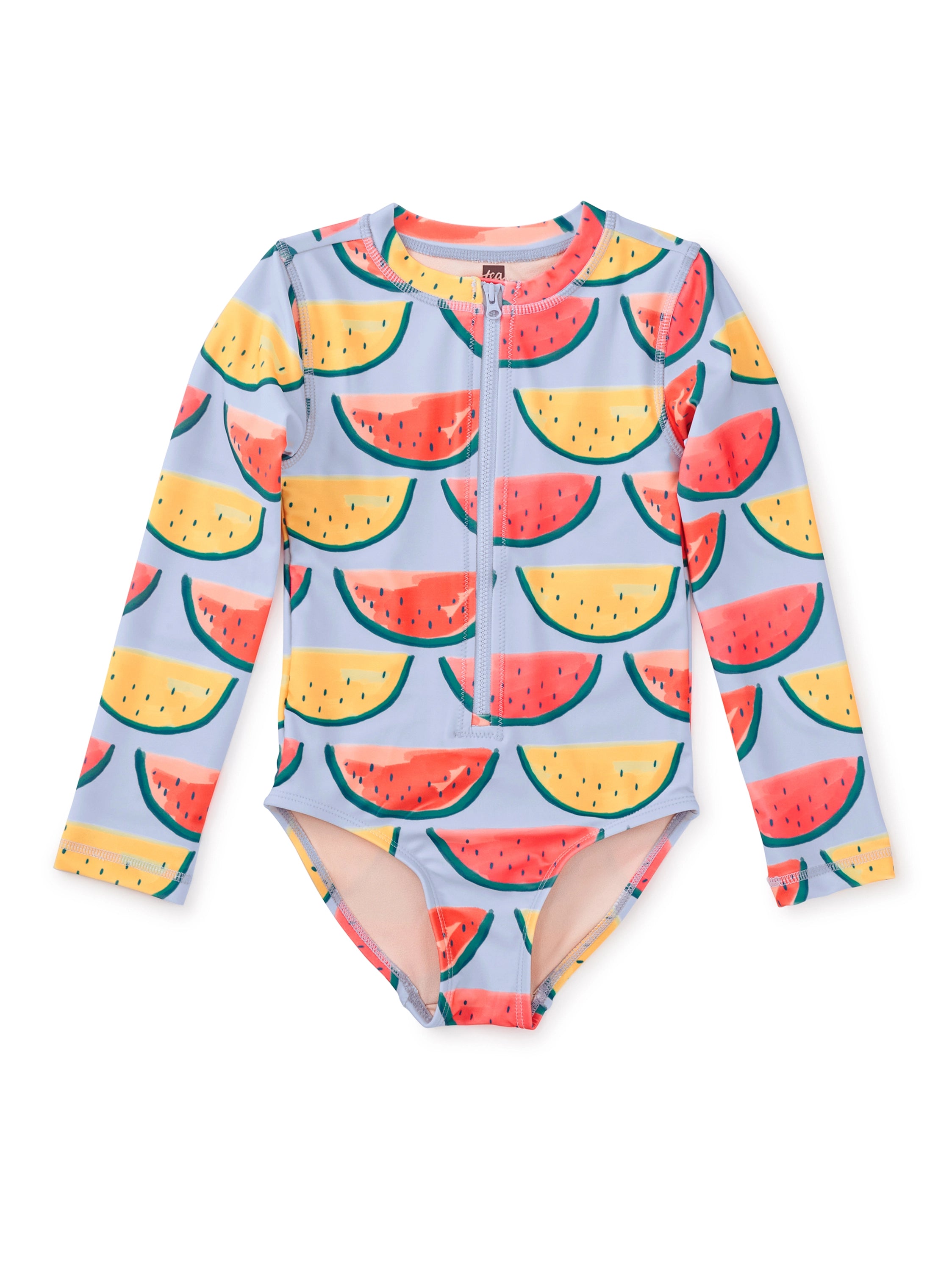 Light Blue Melons LS 1pc Swimsuit