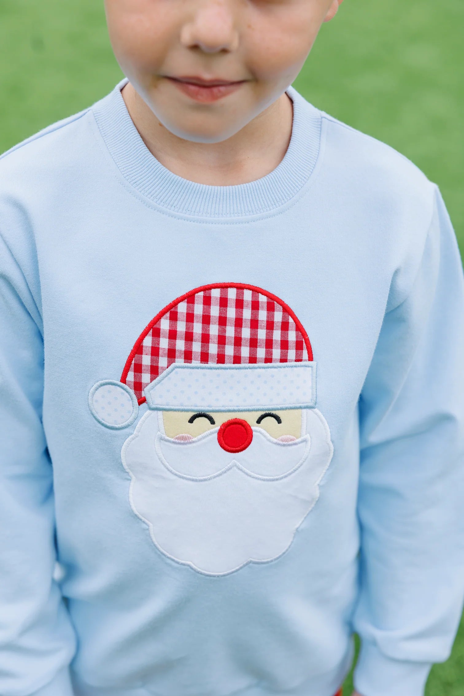 Light Blue Santa French Terry Pullover