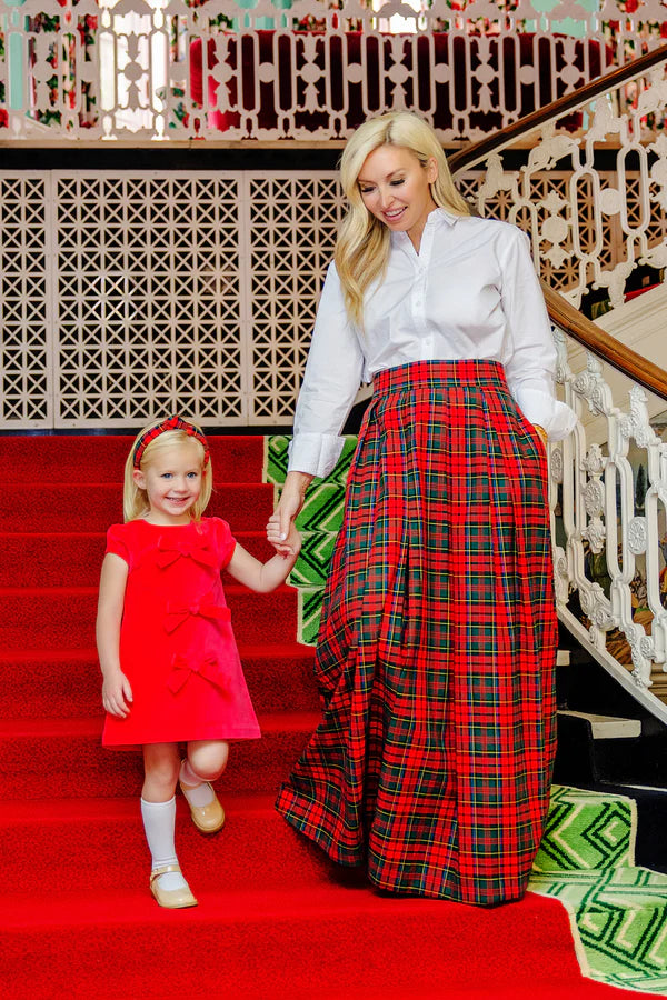 TBBC Betts Bow Dress Richmond Red Velveteen