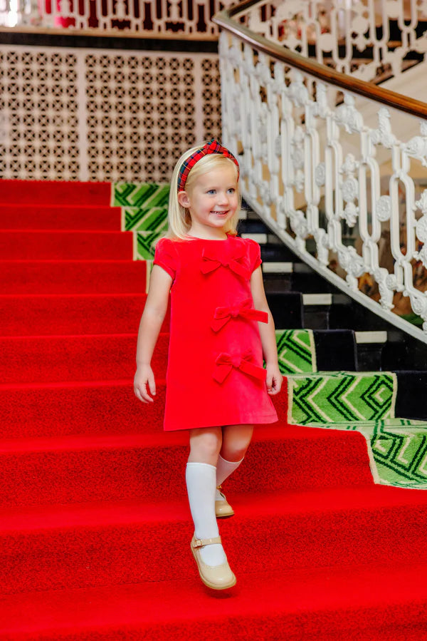 TBBC Betts Bow Dress Richmond Red Velveteen