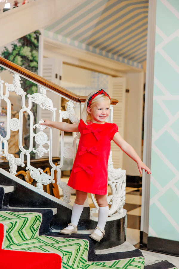 TBBC Betts Bow Dress Richmond Red Velveteen