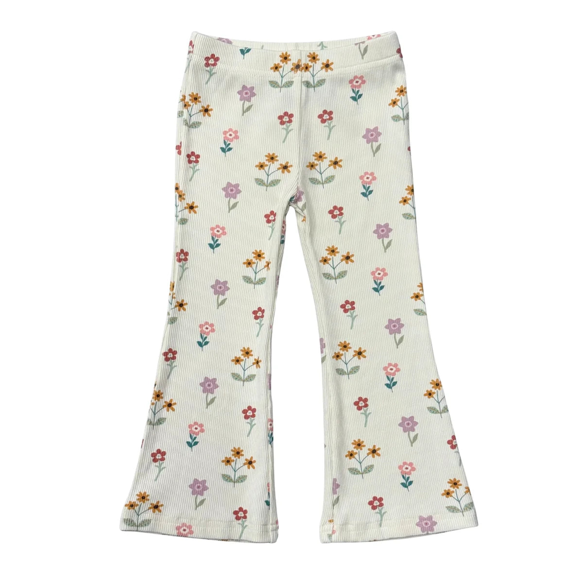 Crochet Flower Sweatshirt and Flare Pant Set