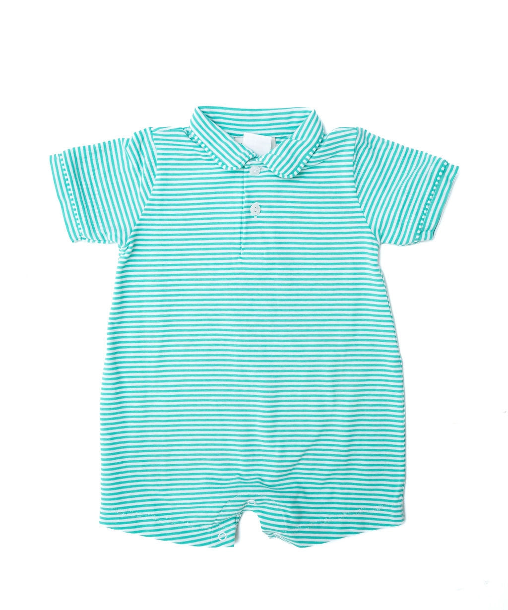 Green Stripes Pima Cotton Harold Romper