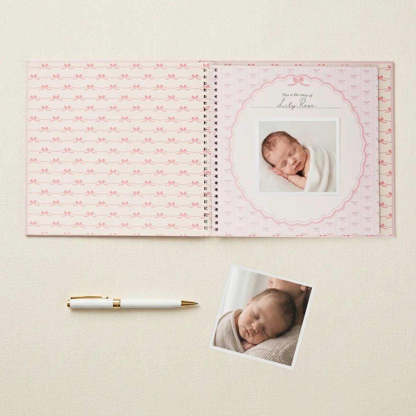 Bowkissed Blush First Year Baby Memory Book