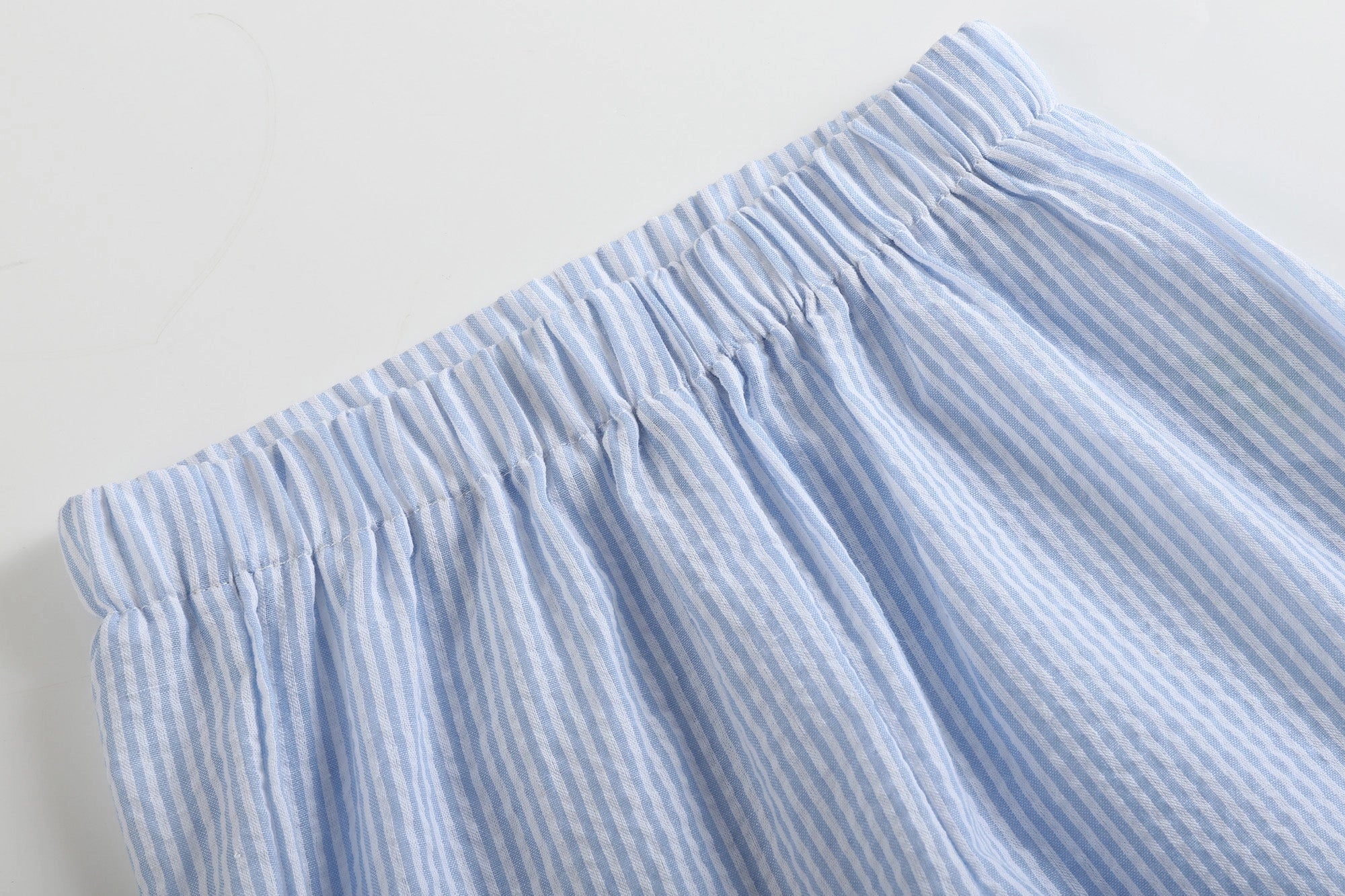 Blue Seersucker Bunnies Smocked Shirt and Boy Shorts Set