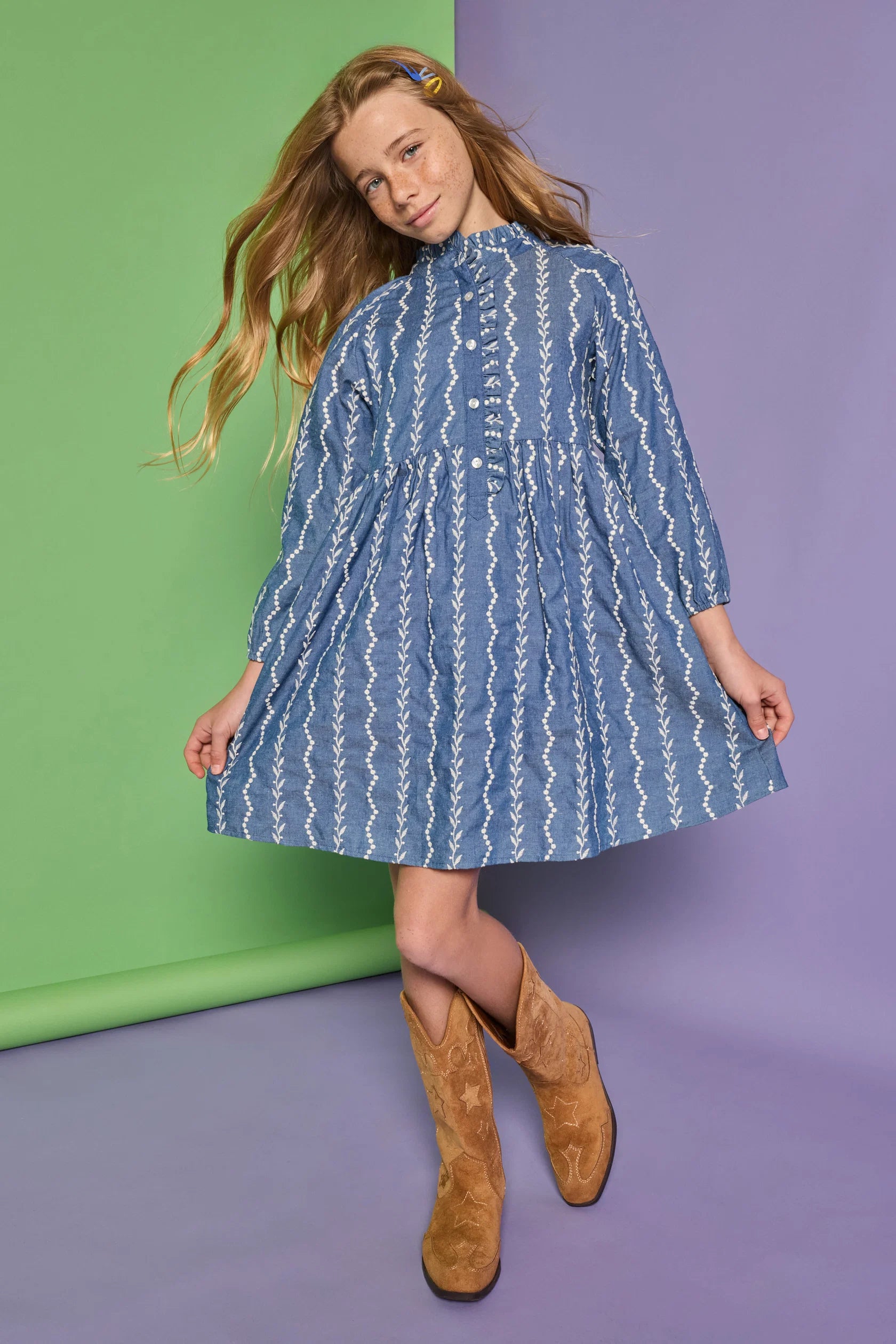Chamonix Chambray Embroidery Amelia Dress