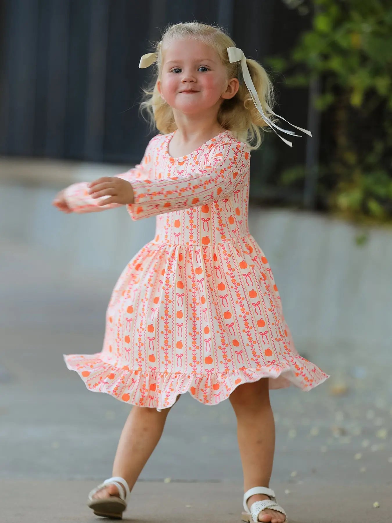 Pumpkin and Bow Pocket Dress