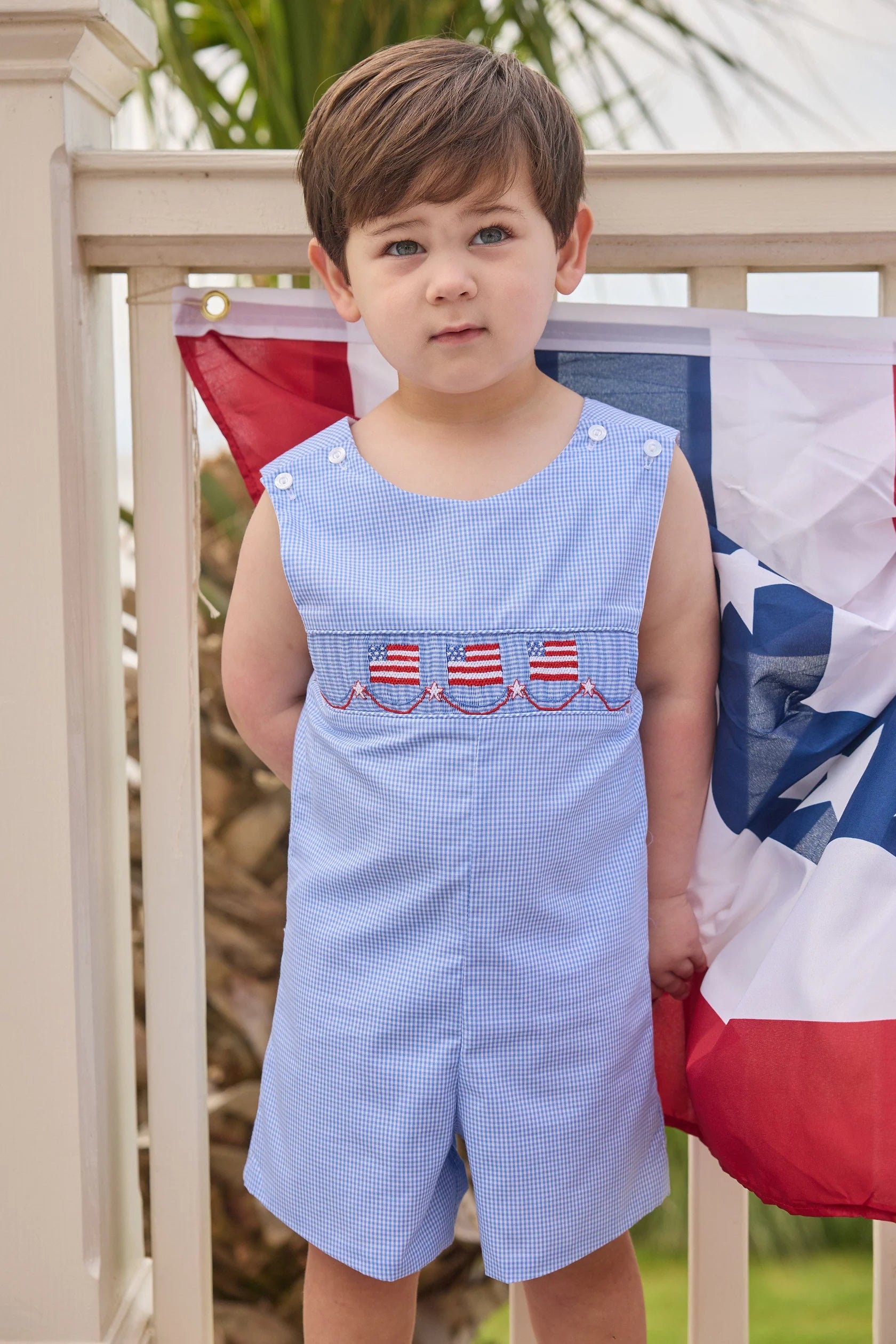 Smocked Shortall - Flags