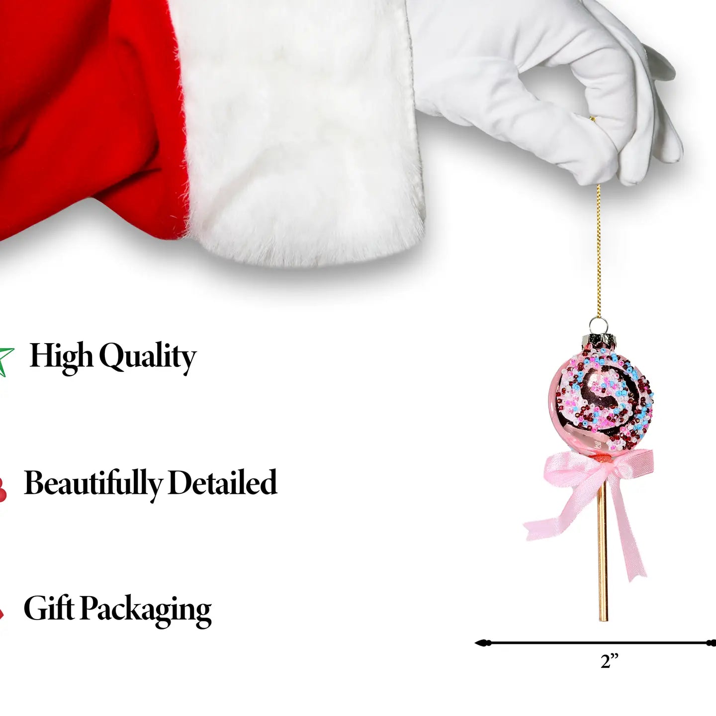 Lollypop Glass Ornament