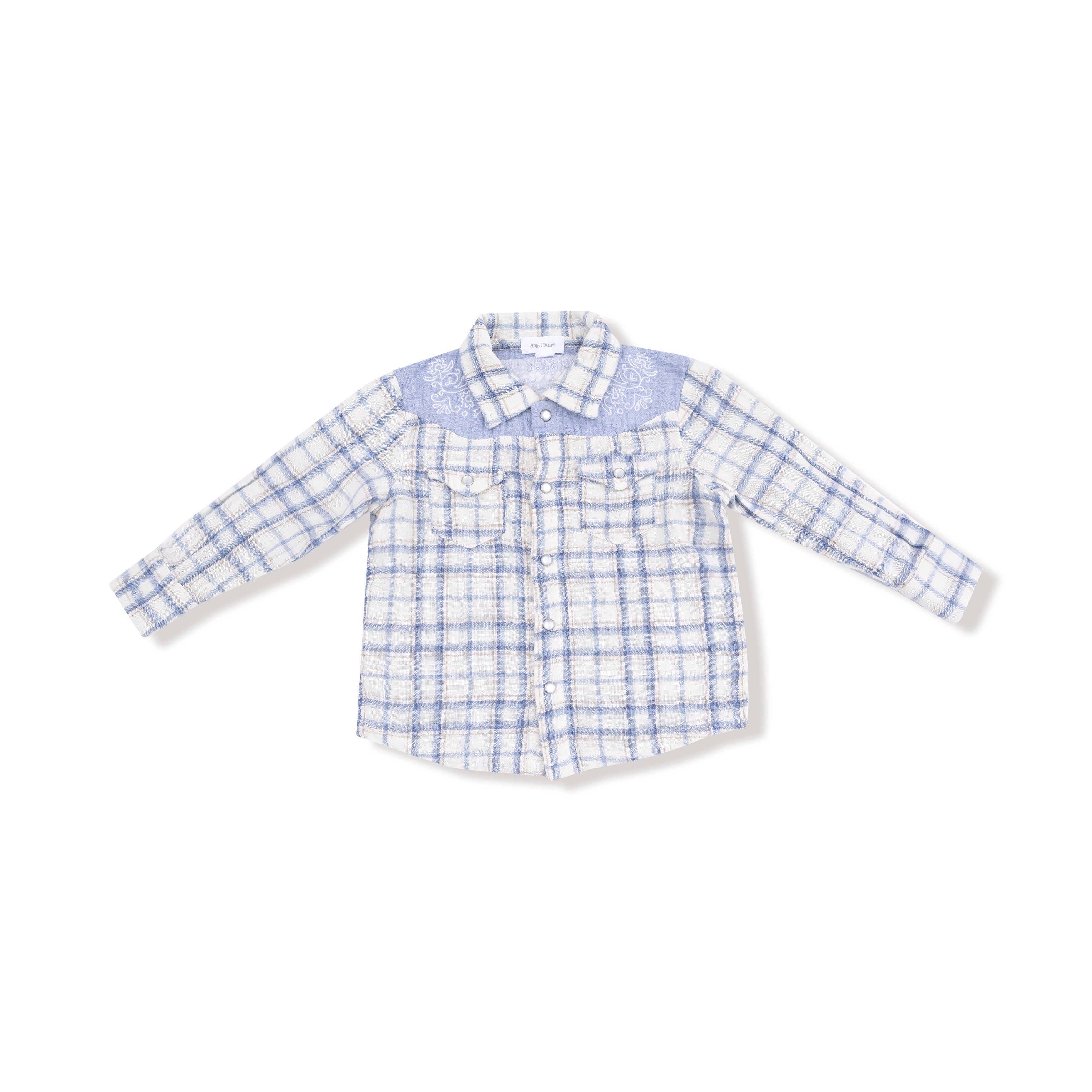 Blue Plaid Western Pearl Snap HOWDY Shirt