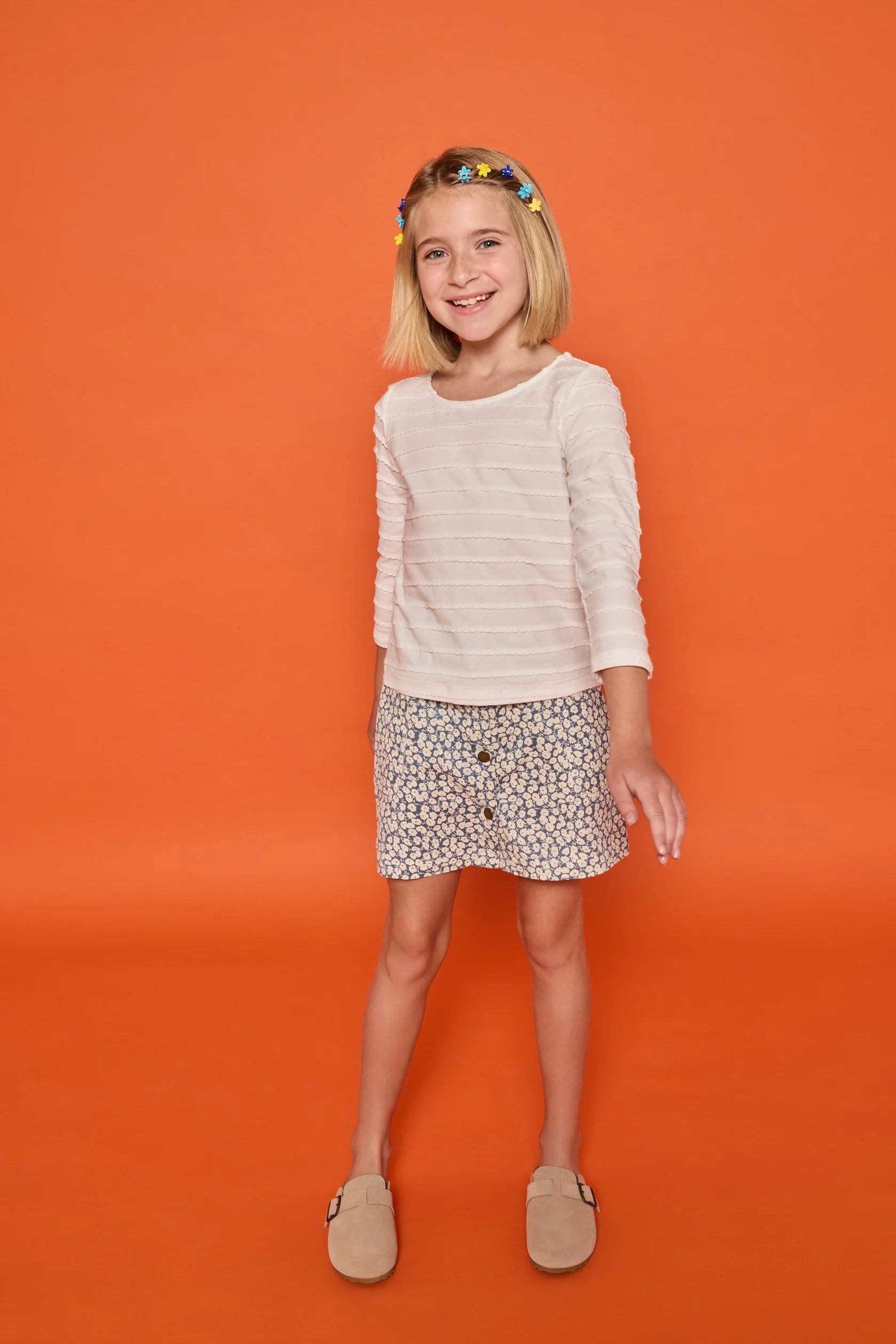 French Blue Corduroy Emily Skirt