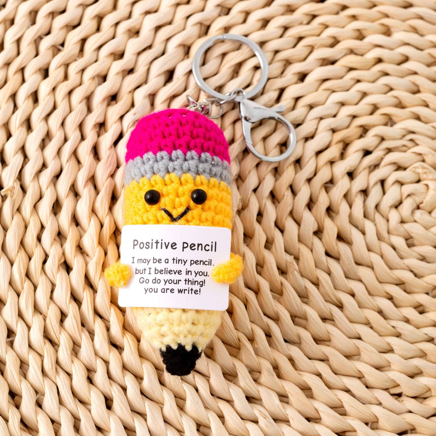 Handmade Crochet Positive Pencil Toy