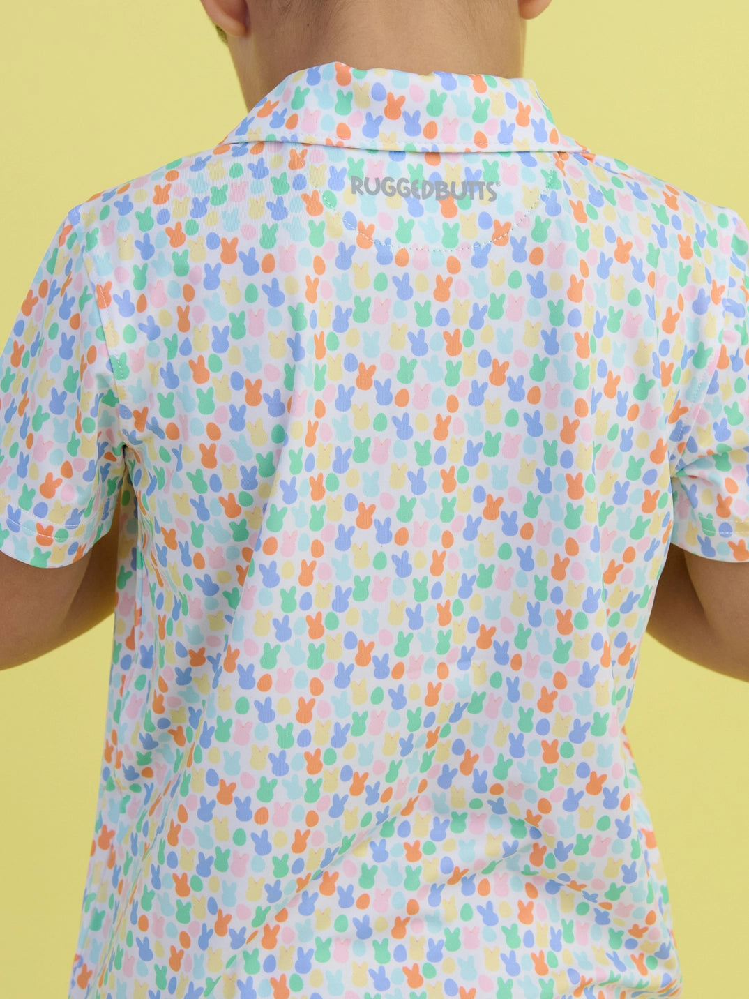 Boys Hoppy Eggs Knit Short Sleeve Performance Polo