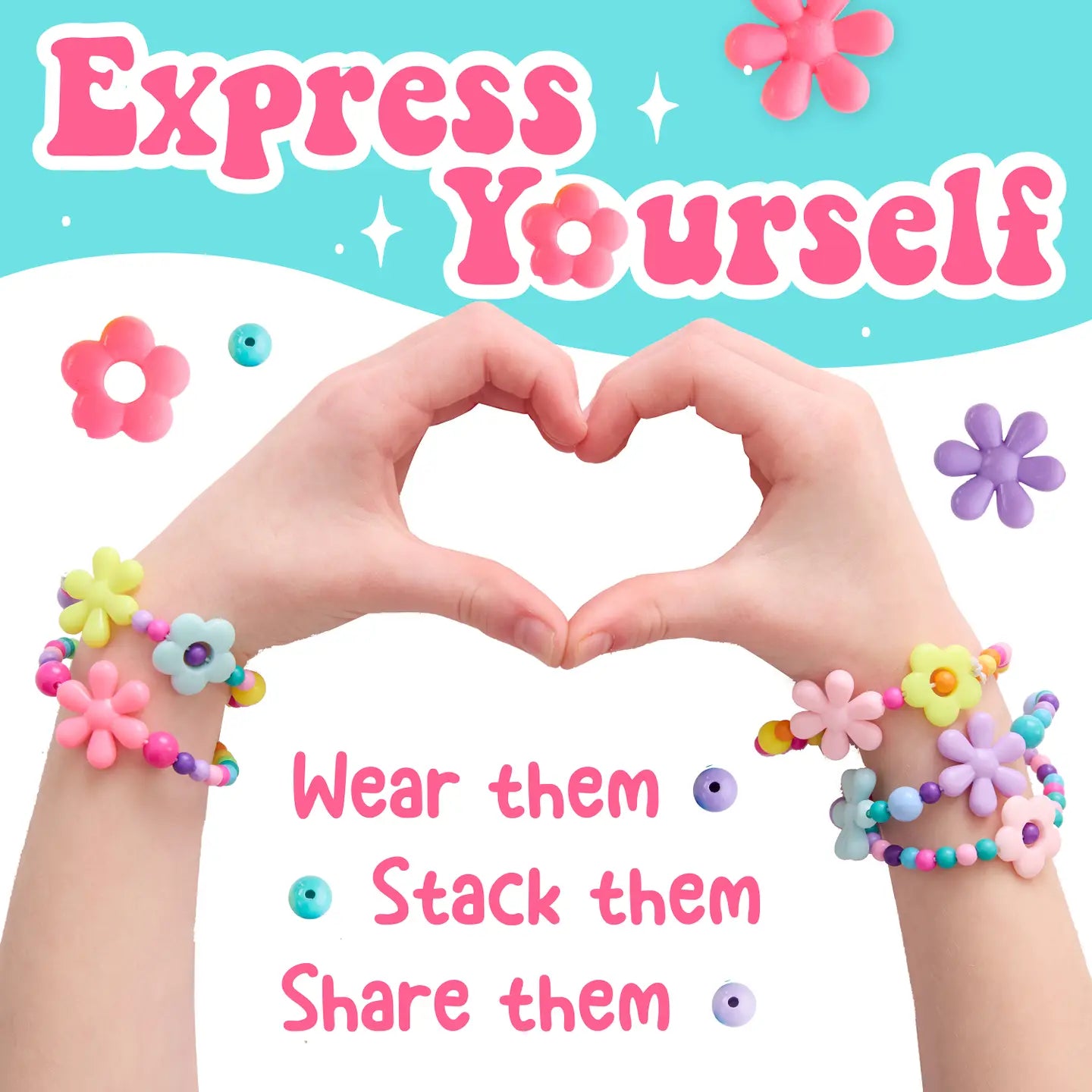 Beaded Flower Bracelets Mini Kit for Kids